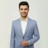 Men’s Light Blue Slim Fit Blazer - Front Close up