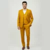 Men’s Mustard Yellow 3-Piece Slim Fit Suit