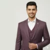 Men’s Plum 3-Piece Slim Fit Suit