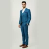 Men’s Teal Blue Slim Fit 3-Piece Blazer Suit