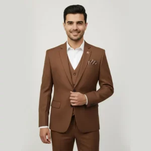 Premium Brown Three-Piece Suit for Men