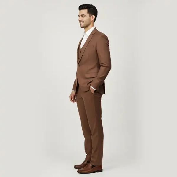 Premium Brown Three-Piece Suit for Men